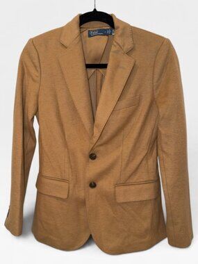 Polo Ralph Lauren camel khaki super soft blazer jacket 0 feels like cashmere